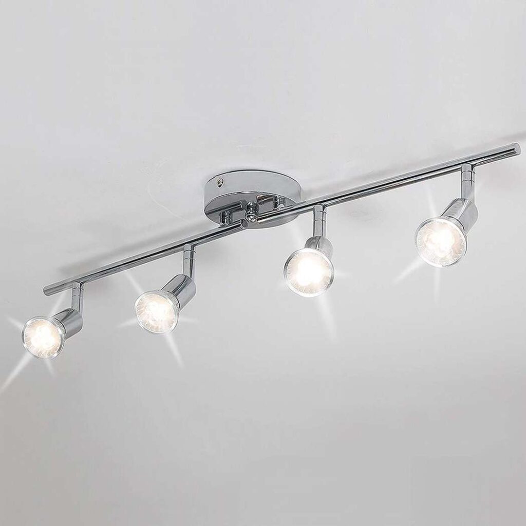 Modern 4-Light Track Lighting Kit, Flush Mount Wall/Ceiling 