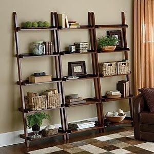 Leaning wall ladder farmhouse living room