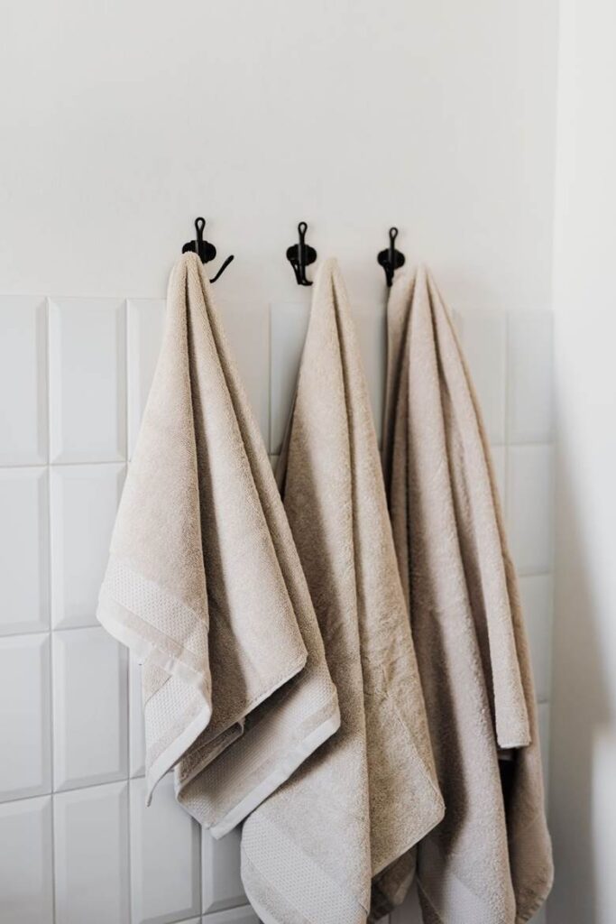Over-the-Door Hooks for Towel Storage in a Small Bathroom