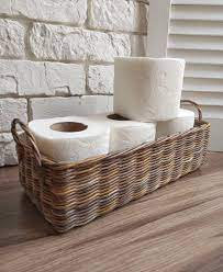 In A Decorative Basket in small bathroom