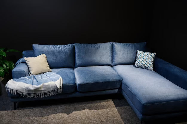 Blue Leather Sofa Living Room 