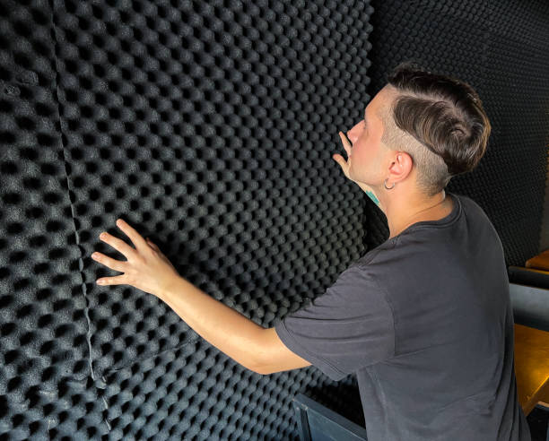 Install An Acoustic Foam Panel (Soundproof Foam) On The Wall